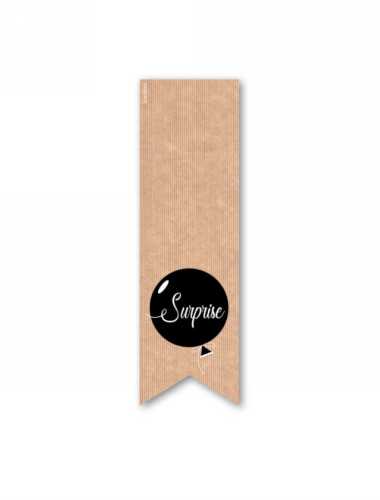 Langwerpig Sluitzegel Feest Surprise Kraft 3.5 x 11.5cm 200stuks