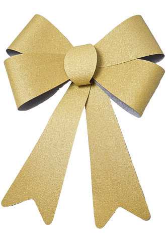 Dubbele Strik Glitter Goud Genua & IJzerdraad 2x 7cm. 30x43cm 1stuk