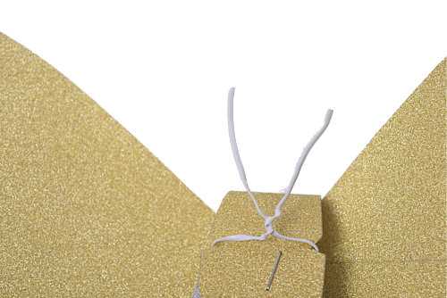 Dubbele Strik Glitter Goud Genua & IJzerdraad 2x 7cm. 30x43cm 1stuk