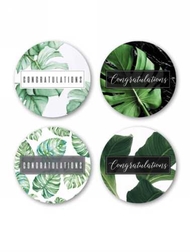 Luxe Etiketten Feest Congratulations 4cm 4x 125stuks