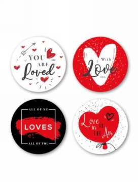 Luxe Etiketten Liefde Love 4cm 4x 125stuks Luxe Etiketten Liefde Love 4cm 4x 125stuks