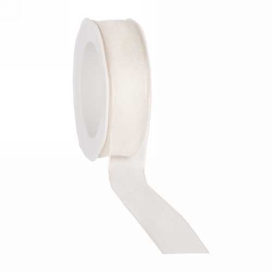 Organza Lint Met IJzerdraad Creme 25mm x 20 meter