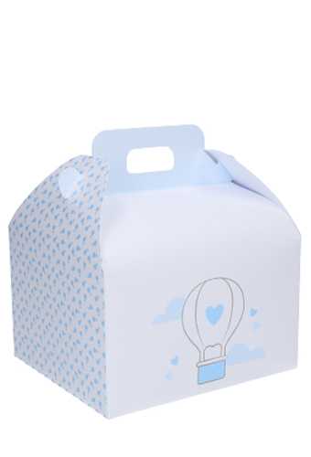 2 HALEN & 1 BETALEN Draagdoos Luchtballon Baby Blauw 16x14x10cm 10st