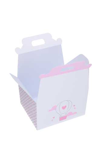 2 HALEN & 1 BETALEN Draagdoos Luchtballon Baby Roze 16x14x10cm 10st