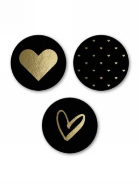 Luxe Etiketten Liefde Hartjes Metallic Goud 4cm 3x 100stuks Luxe Etiketten Liefde Hartjes Metallic Goud 4cm 3x 100stuks