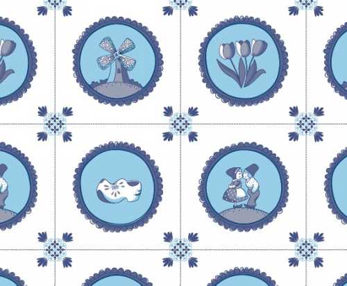 Kadotas Delfts Blauw Tegeltje Met Koord & Lintgleuf 24x10x32cm 10st