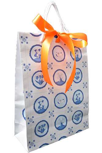 Kadotas Delfts Blauw Tegeltje Met Koord & Lintgleuf 24x10x32cm 10st