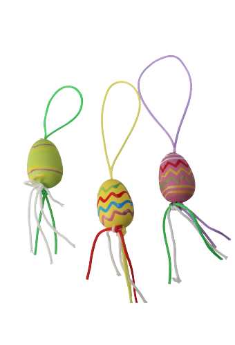 Gelukspoppetjes Paaseitjes in 3 kleur Met Koord 50stuks