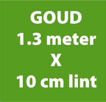1.3 meter x 10 cm lint metallic goud