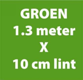 1.3 meter x 10 cm lint metallic groen