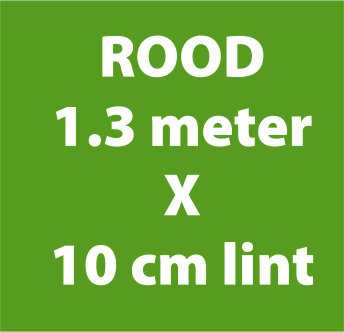 1.3 meter x 10 cm lint metallic rood