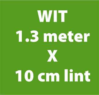 1.3 meter x 10 cm lint glanzend wit