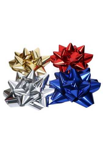 Grote Bow Strik Rood Metallic Met Plakker 26cm Doorsnee