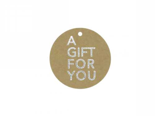 Kadokaartje Kraft A Gift For You Zilver 5cm 50stuks