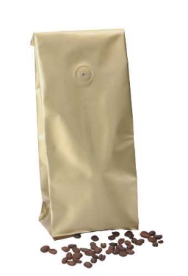 Koffiezakjes & Ventiel Goud voor 500gram Koffie 10.5x6.5x32cm 50stuks