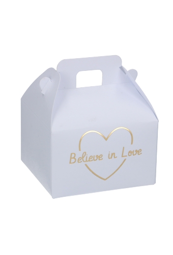 Kadodoosje  Believe In Love Wit 7x4.3x6cm 10stuks