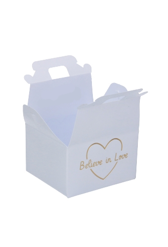 Kadodoosje  Believe In Love Wit 7x4.3x6cm 10stuks