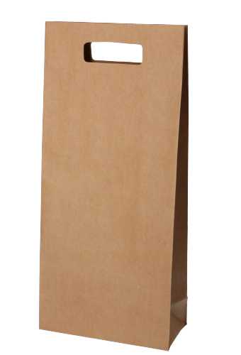 Wijnflestas Kraft Met Handgreep 2 fles 18x9x42cm 20stuks