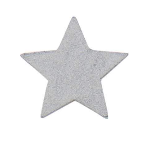 Houten Decoratie Star Wood Silver Met Plakker 3cm 12stuks