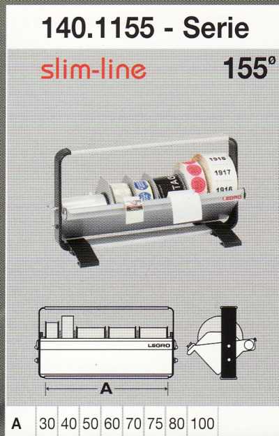 Etiketrolhouder Dispenser 15.5x27x7.5+40cm + Voet