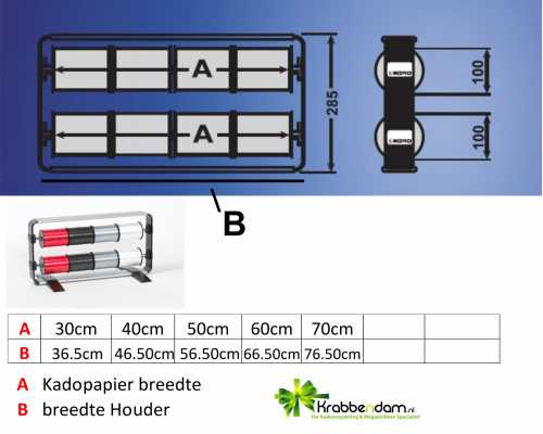 Krullintrolhouder Basis Frame 28.5x6.5+40cm + voet