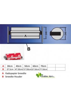 Papierrolhouder Hang Model 1x24 26x24x7.5+40cm+mes+wandhouder
