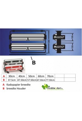 Papierrolhouder Duo 2x 15.5 36x15.5x7.5+70 cm + mes + voet