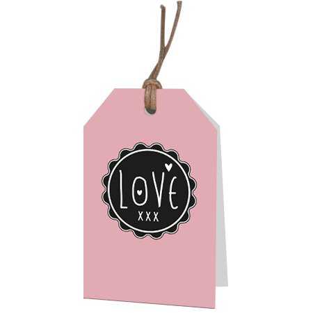 Kadokaartje Love Oud Roze 5x7cm 12stuks