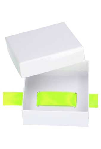 Luxe Geschenkdoos & Lintgleuf Wit Glans Bilbao 9.5x9.5x4cm 10stuks