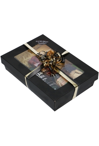 Dekseldoos Tomar Zwart Met Deksel & Venster 21x14x5cm 290gram 25stuks