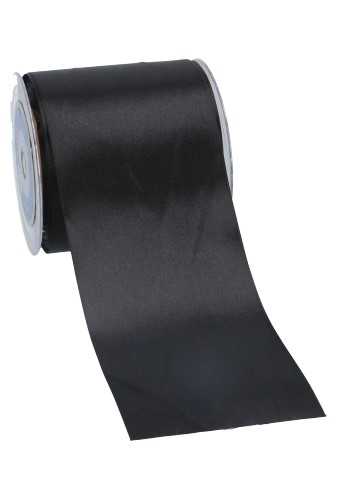 Satijn Lint Super Breed 100mm x 25 meter Zwart