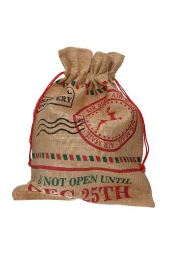 Luxe Kerstzak Jute Special Delivery XL 55x85cm 10stuks