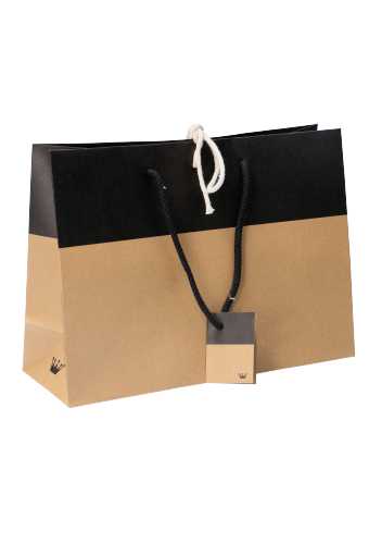 Cadeautasjes Palli Met Lintgleuf Kraft & Zwart 33x11.5x24cm 10stuks