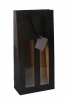 Wijnflestas Zwart Mat 2 fles Met Venster & Koord 18x9x38cm10stuks