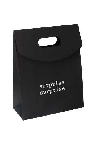 Geschenktasjes Met Handgreep Mocona Surprise Zwart 19x9x24.5cm 12stuks