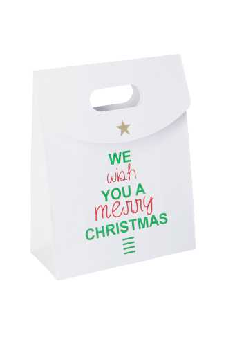 Geschenktasjes Mocona We Wish You A Merry Christmas 19x9x24.5cm 12st