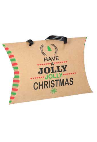 Gondeldoosje Kraft Jolly Christmas 22x16.5x5.5cm 12stuks