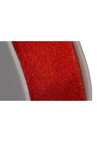 Luxe Satijn Dubbel Lint Rood Metallic 25mm x 20meter