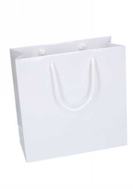 Kadotajes Rome Uni Wit Glanzend Met Koord 16x8x16cm 10stuks