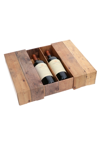 Luxe Wijndozen 2-Fles Hout 32.5x17x7.8cm 10stuks