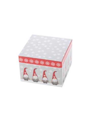 Blikken Kerstkabouter Vierkant 10x10x7cm 12stuks