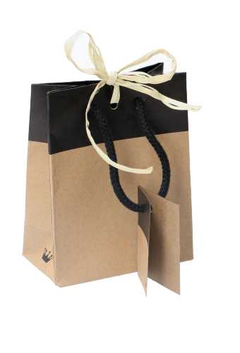 Cadeautasjes Palli Met Lintgleuf Kraft & Zwart 11x6.4x14.6cm 20stuks