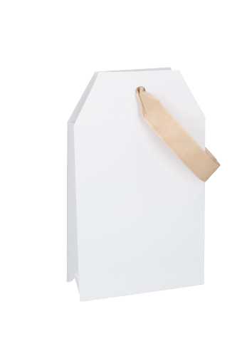 Geschenktasjes Carta Regalo White Taupe 14.5x6.5x24.5cm 12stuks