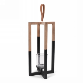 SENZA Houten Kandelaar Zwart Large 1 stuk