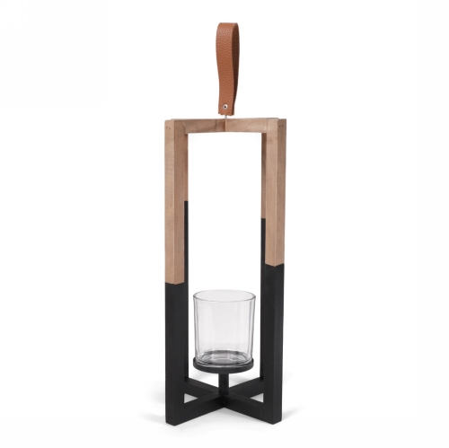 SENZA Houten Kandelaar Zwart Large 1 stuk