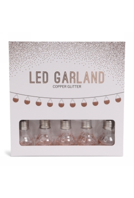 Senza Led Glitter Bol Slinger Koper 360cm 1stuks Senza Led Glitter Bol Slinger Koper 360cm 1stuks