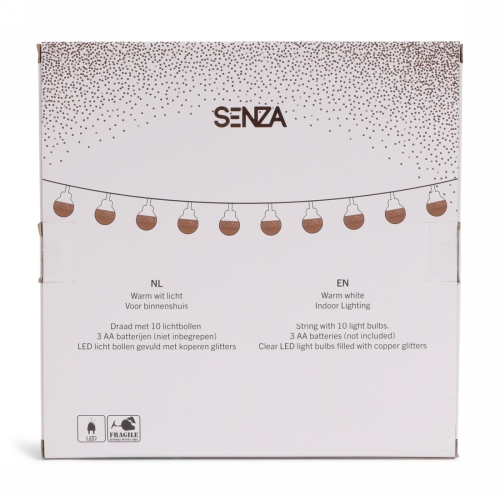 Senza Led Glitter Bol Slinger Koper 360cm 1stuks Senza Led Glitter Bol Slinger Koper 360cm 1stuks