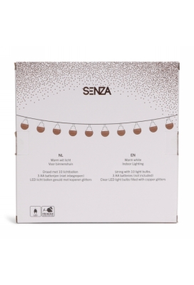Senza Led Glitter Bol Slinger Koper 360cm 1stuks Senza Led Glitter Bol Slinger Koper 360cm 1stuks