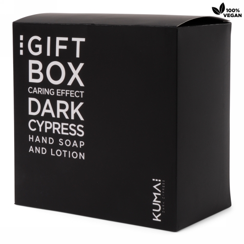 Kumai Dark Cypress Giftbox Handzeep Handlotion Tray 6x6x18cm 1stuks