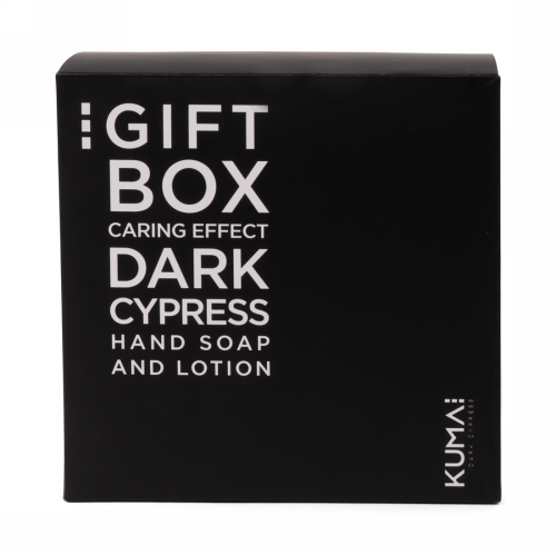 Kumai Dark Cypress Giftbox Handzeep Handlotion Tray 6x6x18cm 1stuks